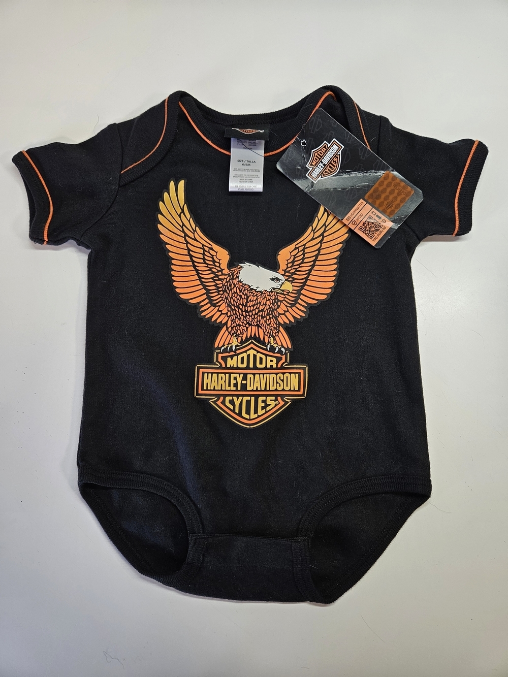 NEW Harley-Davidson Official Eagle Unisex Baby Bodysuit Creeper 6-9 Months